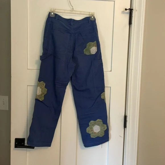 Christy Dawn Vibrant Blue Floral Trousers - Picture 7 of 11